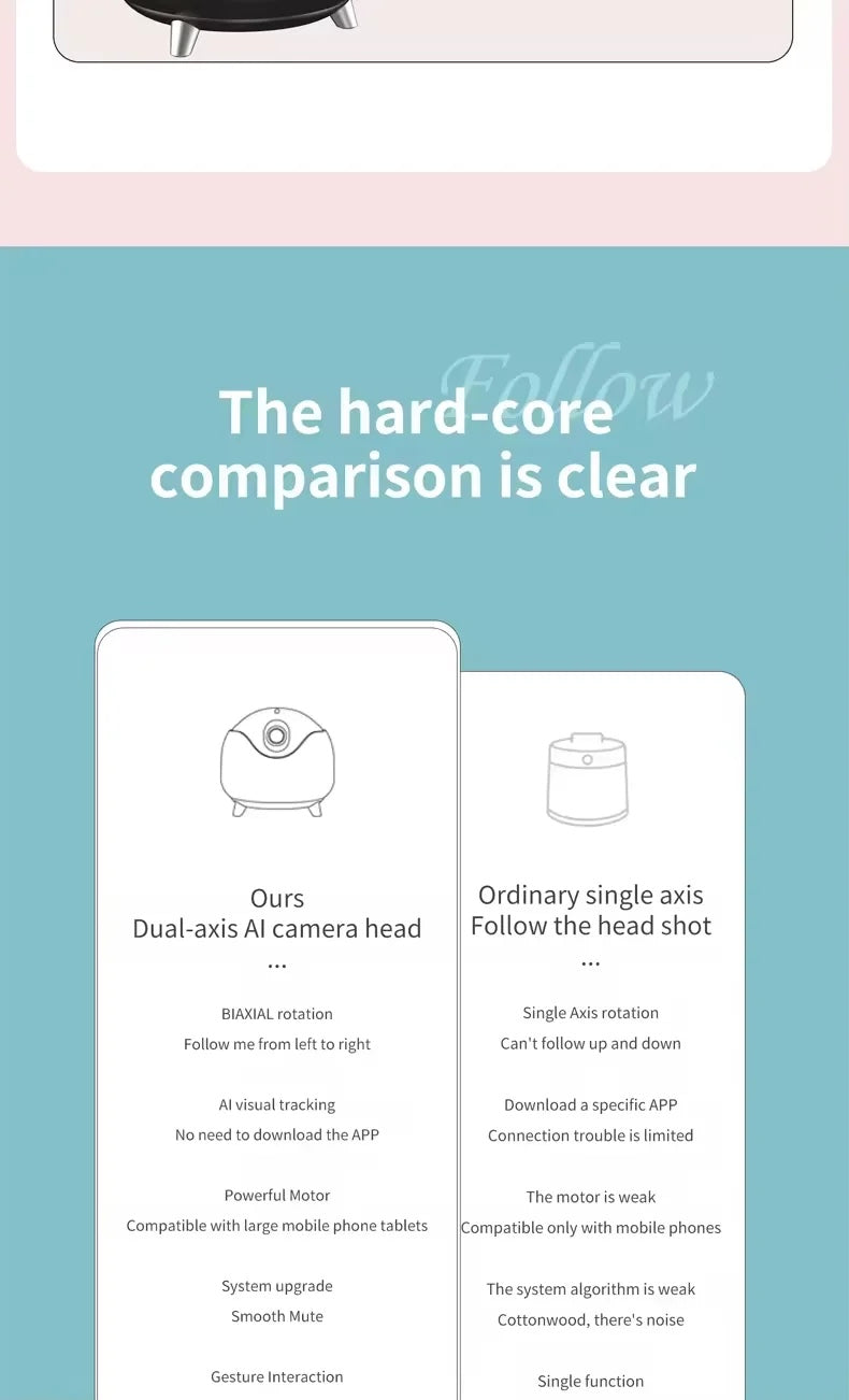 GLAMCOR Star Tracker AI-Powered Auto Face Tracking & Content Creation Gimbal
