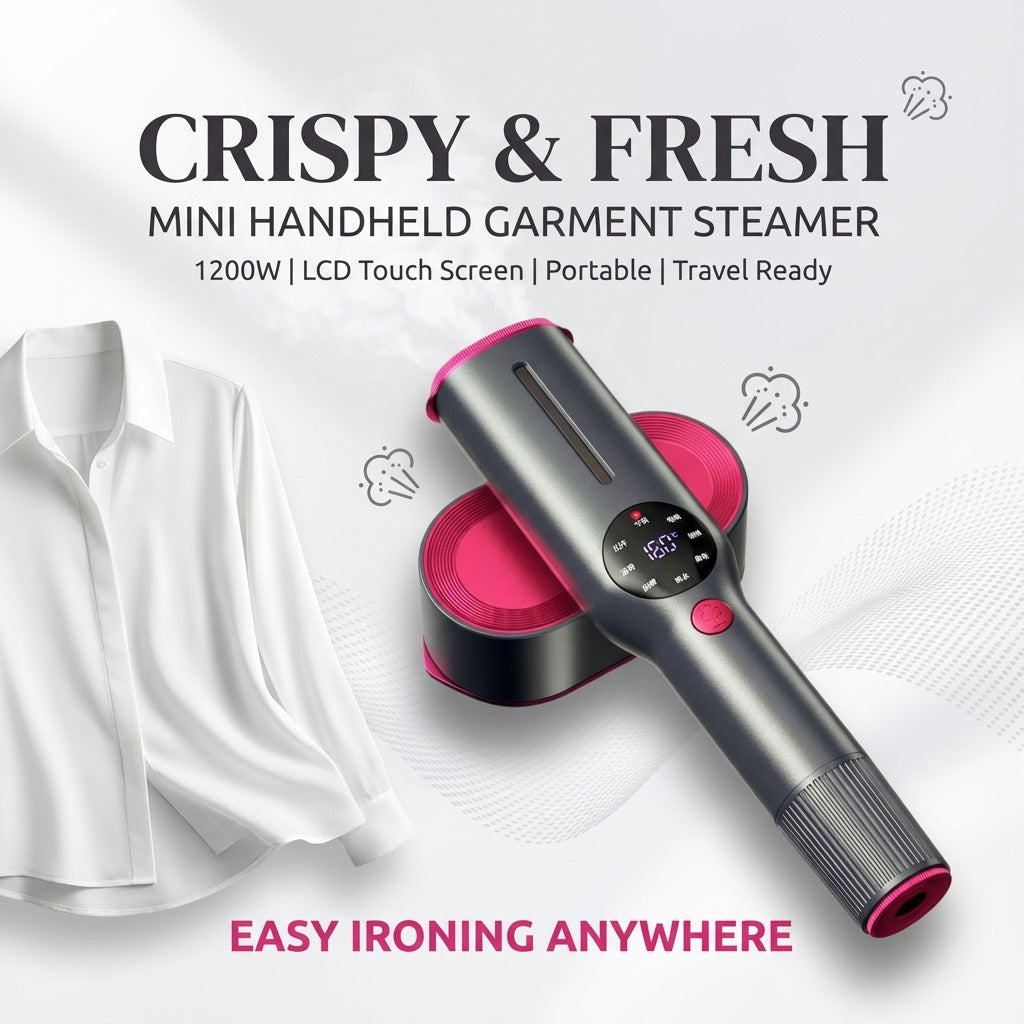 Portable Electric Garment Steamer with Smart LCD Display (1200W)