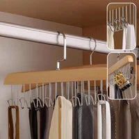 Multifunctional Wooden Hanger with Metal Hooks (Pack of 1)