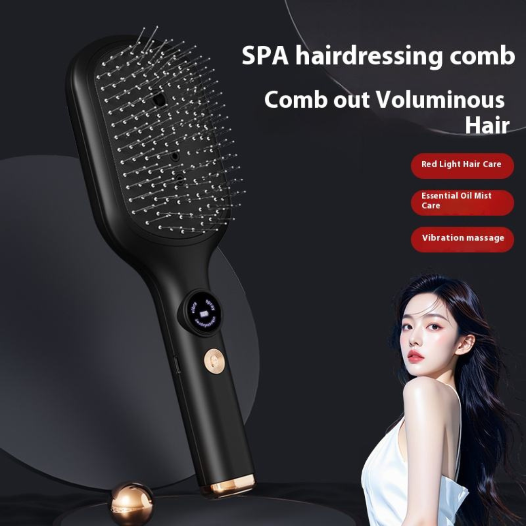 Electric scalp massager comb with red light therapy