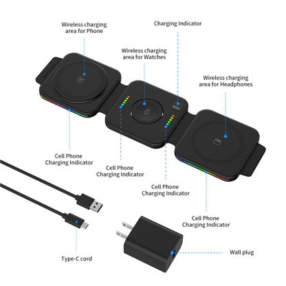 3-in-1 Foldable Fast Wireless Charger