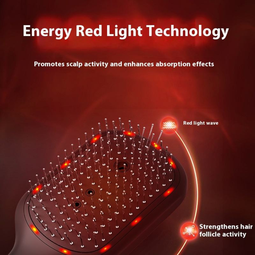 Electric scalp massager comb with red light therapy