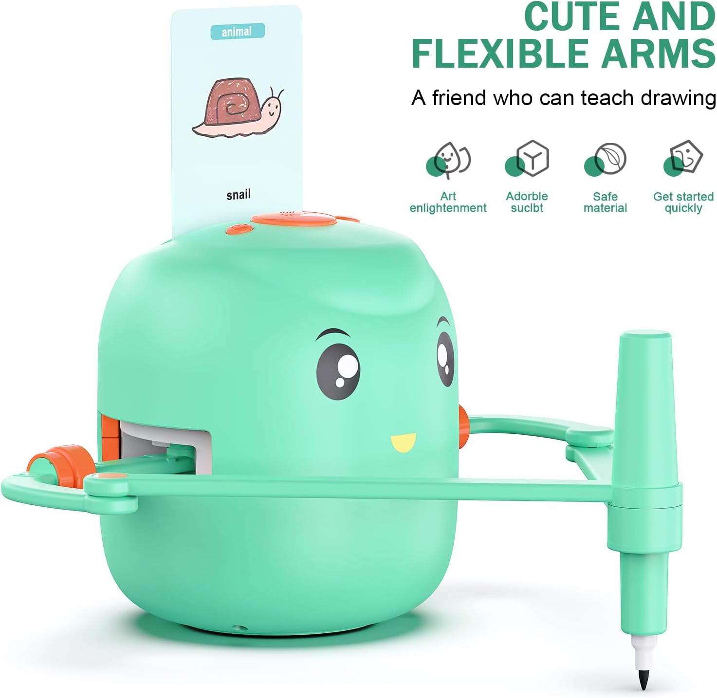 Smart Drawing Robot for Kids | Montessori Educational Art Toy with Voice Interaction, 16 Color Pens & 150 Learning Cards | Perfect Gift for 5+ Boys & Girls