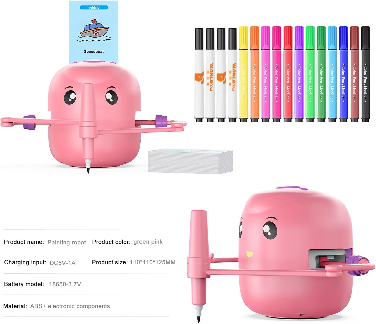 Smart Drawing Robot for Kids | Montessori Educational Art Toy with Voice Interaction, 16 Color Pens & 150 Learning Cards | Perfect Gift for 5+ Boys & Girls