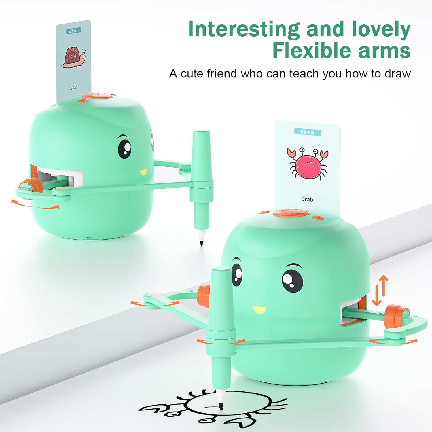 Smart Drawing Robot for Kids | Montessori Educational Art Toy with Voice Interaction, 16 Color Pens & 150 Learning Cards | Perfect Gift for 5+ Boys & Girls