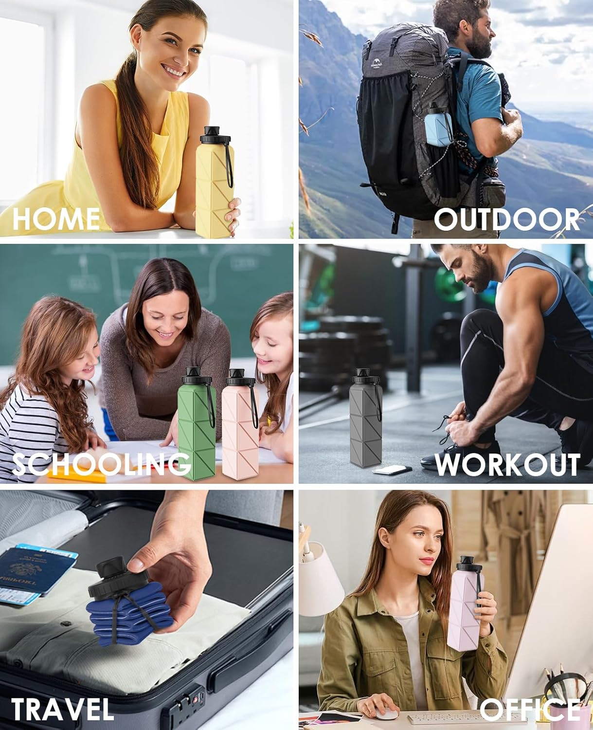 Infitran Collapsible Silicone Water Bottle