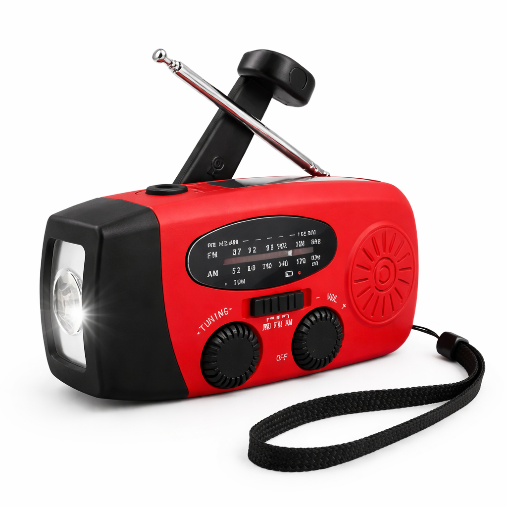 2000mAh Emergency Solar Hand Crank Radio with Power Bank – AM/FM, SOS Alarm & Flashlight 2000mAh