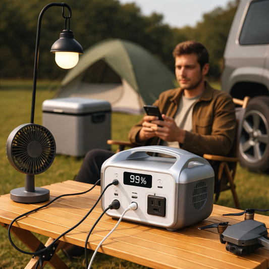 600W Portable Power Station – Solar Generator with Battery Backup, AC/DC Output & Fast Charging