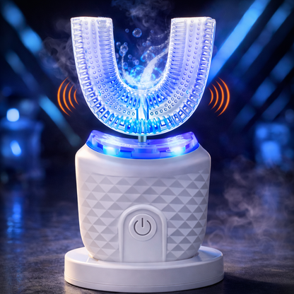 360° Automatic U-Shaped Ultrasonic Electric Toothbrush | Smart Sonic Teeth Whitening & Cleaning Brush with Cold Light Therapy for Kids & Adults