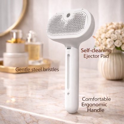3-in-1 Multipurpose Steamy Pet Brush for Cats & Dogs | Electric Spray Grooming Brush with Self-Cleaning Function | Gentle Silicone Hair Remover & Massager