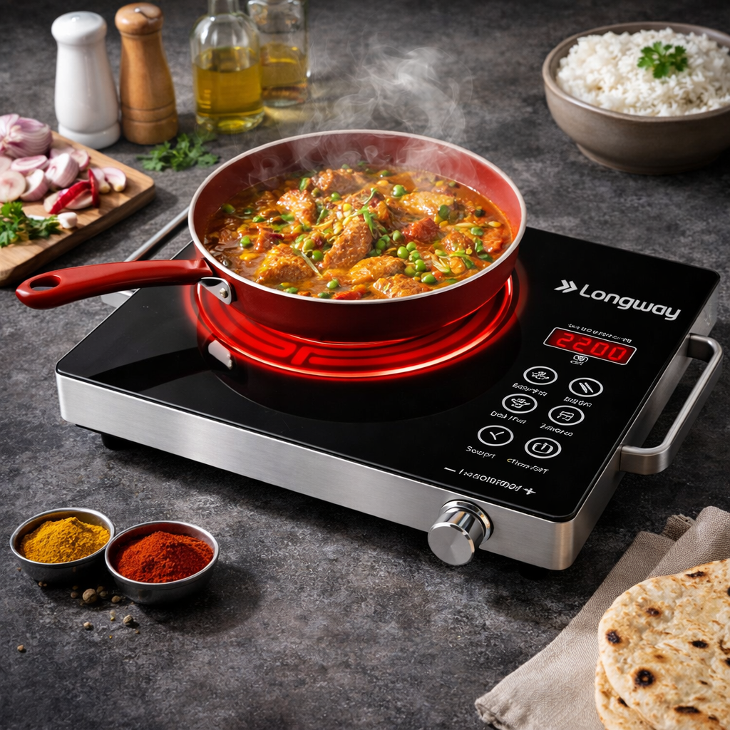 Portable Infrared Cooker | Works with ALL Utensils | Smart LPG Alternative for Fast, Safe &amp; Energy-Efficient Cooking | 2200W
