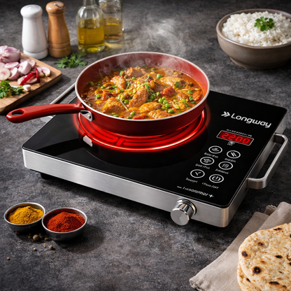 Portable Infrared Cooker | Works with ALL Utensils | Smart LPG Alternative for Fast, Safe &amp; Energy-Efficient Cooking | 2200W