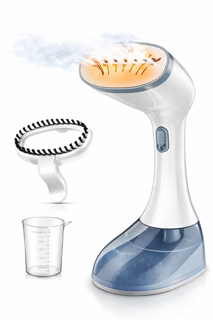 Portable Steam Iron for Travel & Home - 1500W Handheld Garment Steamer –