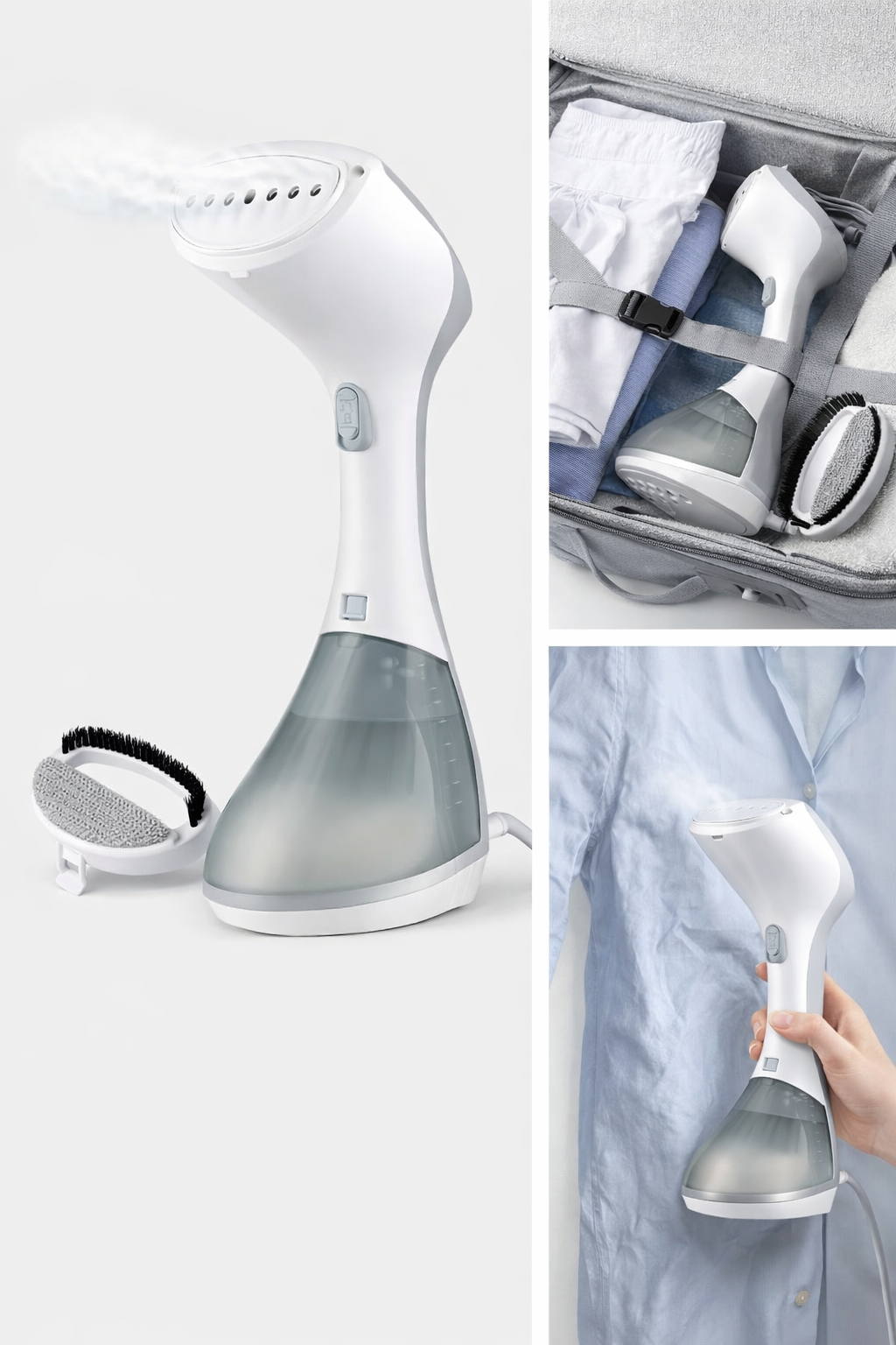Portable Steam Iron for Travel & Home - 1500W Handheld Garment Steamer –