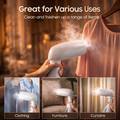 Portable Steam Iron for Travel & Home - 1500W Handheld Garment Steamer –