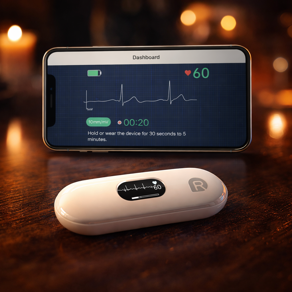 Wellue DuoEK™ S Personal ECG Monitor – Medical-Grade Handheld EKG with Real-Time OLED Display & AI Analysis – Detects AFib, Arrhythmia & Heart Pause – No Subscription, Free App for iOS & Android
