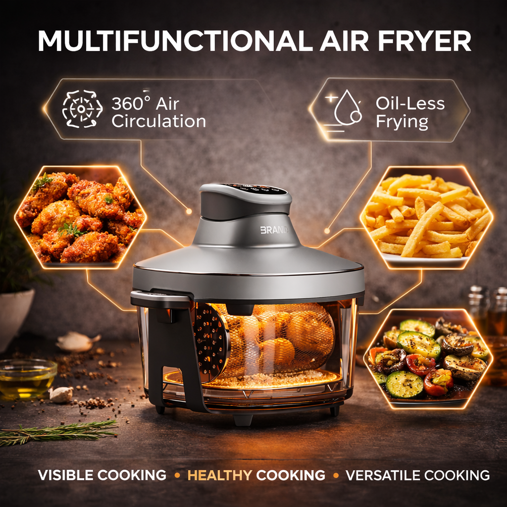 Smart Non-Toxic Air Fryer – Crispy Food with 90% Less Oil | Fast, Healthy & Hassle-Free Cooking