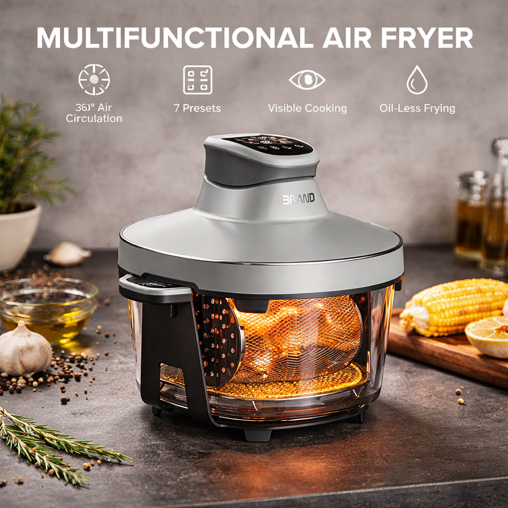Smart Non-Toxic Air Fryer – Crispy Food with 90% Less Oil | Fast, Healthy & Hassle-Free Cooking