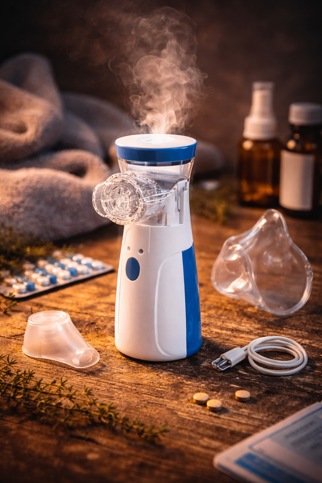 Portable Mesh Nebulizer – Quiet, Efficient Asthma & Respiratory Relief On-the-Go