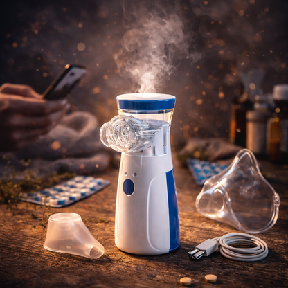 Portable Mesh Nebulizer – Quiet, Efficient Asthma & Respiratory Relief On-the-Go