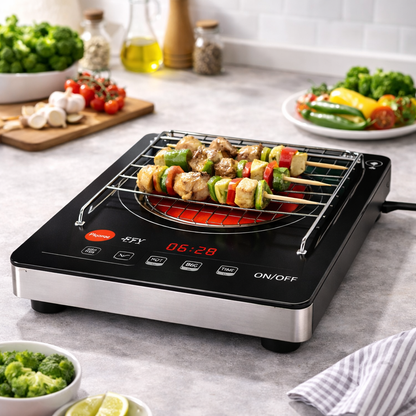 Pigeon Portable Infrared Cooker | Works with ALL Utensils | Smart LPG Alternative for Fast, Safe &amp; Energy-Efficient Cooking | 2200W