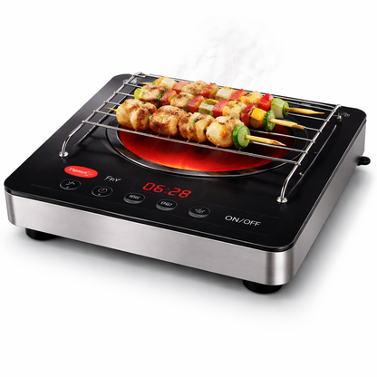 Pigeon Portable Infrared Cooker | Works with ALL Utensils | Smart LPG Alternative for Fast, Safe &amp; Energy-Efficient Cooking | 2200W