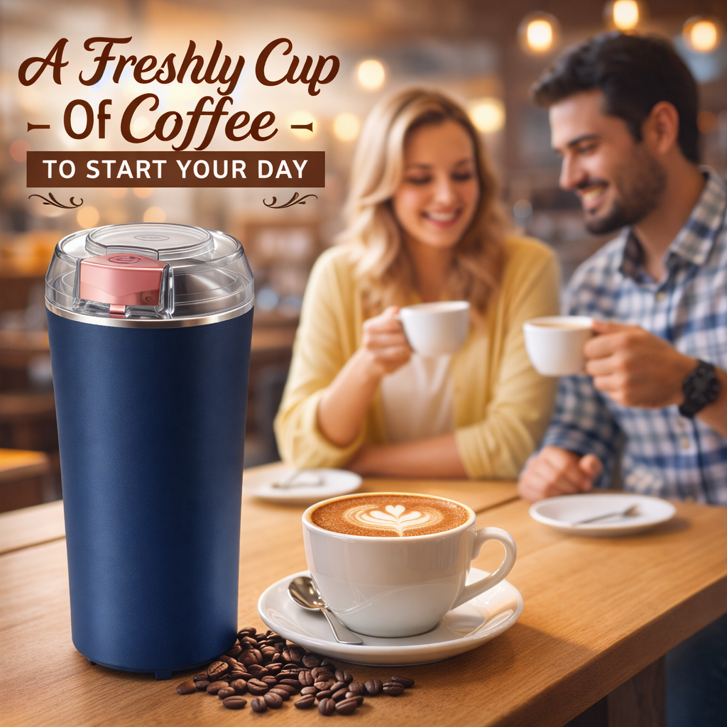 Electric Coffee Bean Grinder – Multi-Functional Stainless Steel Spice, Herb & Nut Grinder for Kitchen