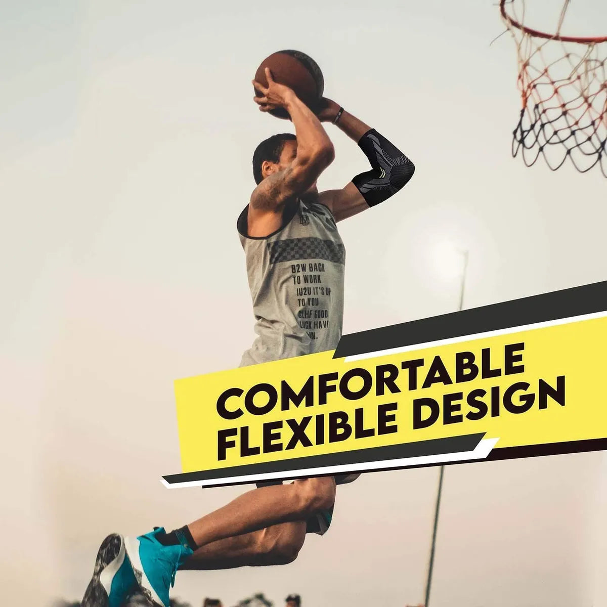 Elbow Support Sleeves (1 Pair) – Compression Brace for Men & Women | Ideal for Gym, Tendonitis, Tennis, Volleyball, Cricket | Pain Relief & Injury Support