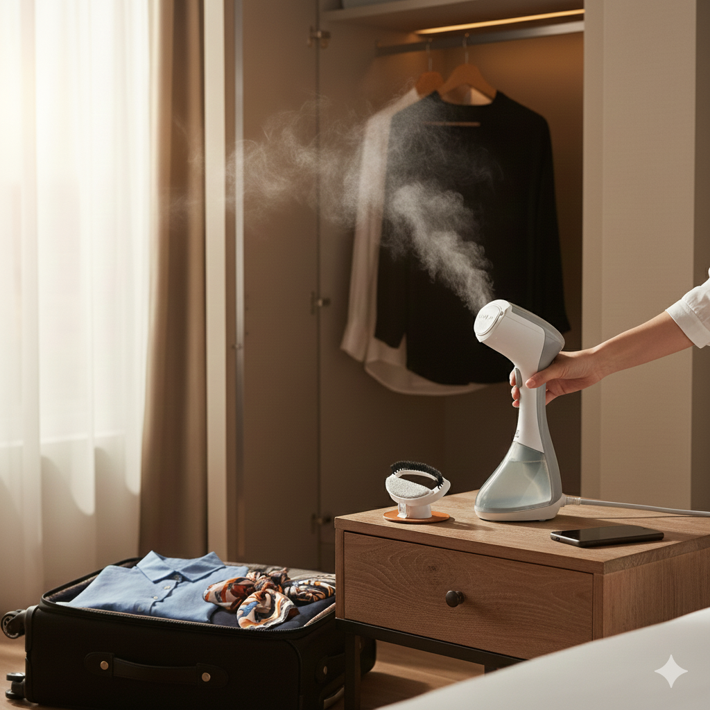 Portable Steam Iron for Travel & Home - 1500W Handheld Garment Steamer –