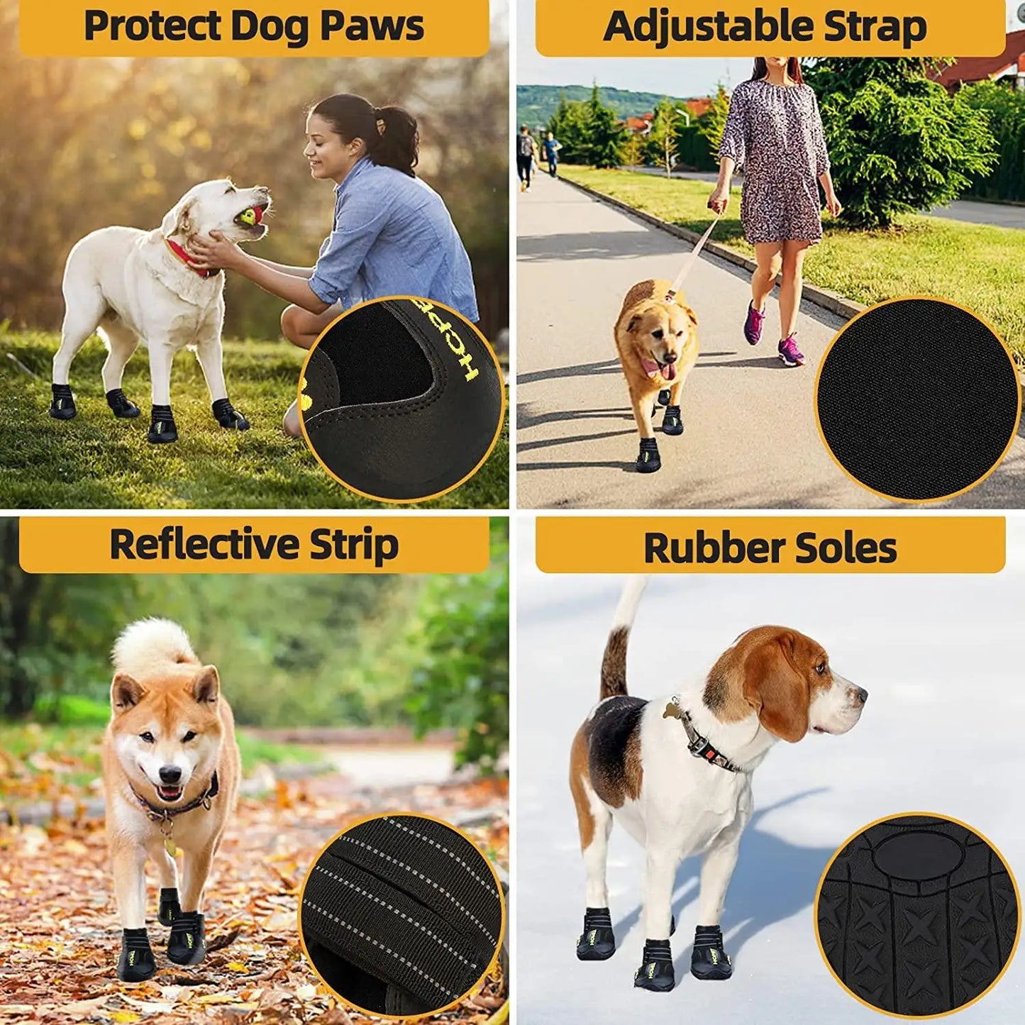 Waterproof Anti-Slip Dog Shoes – Protective Outdoor Rain Boots for Small & Medium Dogs