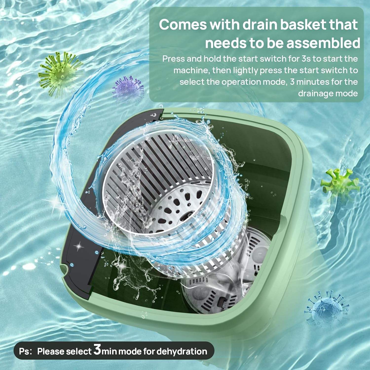 Portable Mini Washing Machine – 15L Foldable Washer