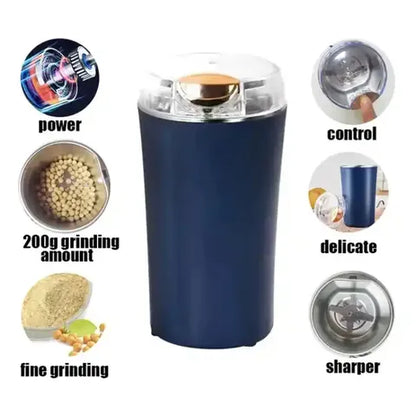 Electric Coffee Bean Grinder – Multi-Functional Stainless Steel Spice, Herb & Nut Grinder for Kitchen