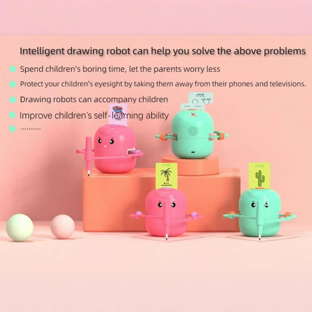 Smart Drawing Robot for Kids | Montessori Educational Art Toy with Voice Interaction, 16 Color Pens & 150 Learning Cards | Perfect Gift for 5+ Boys & Girls