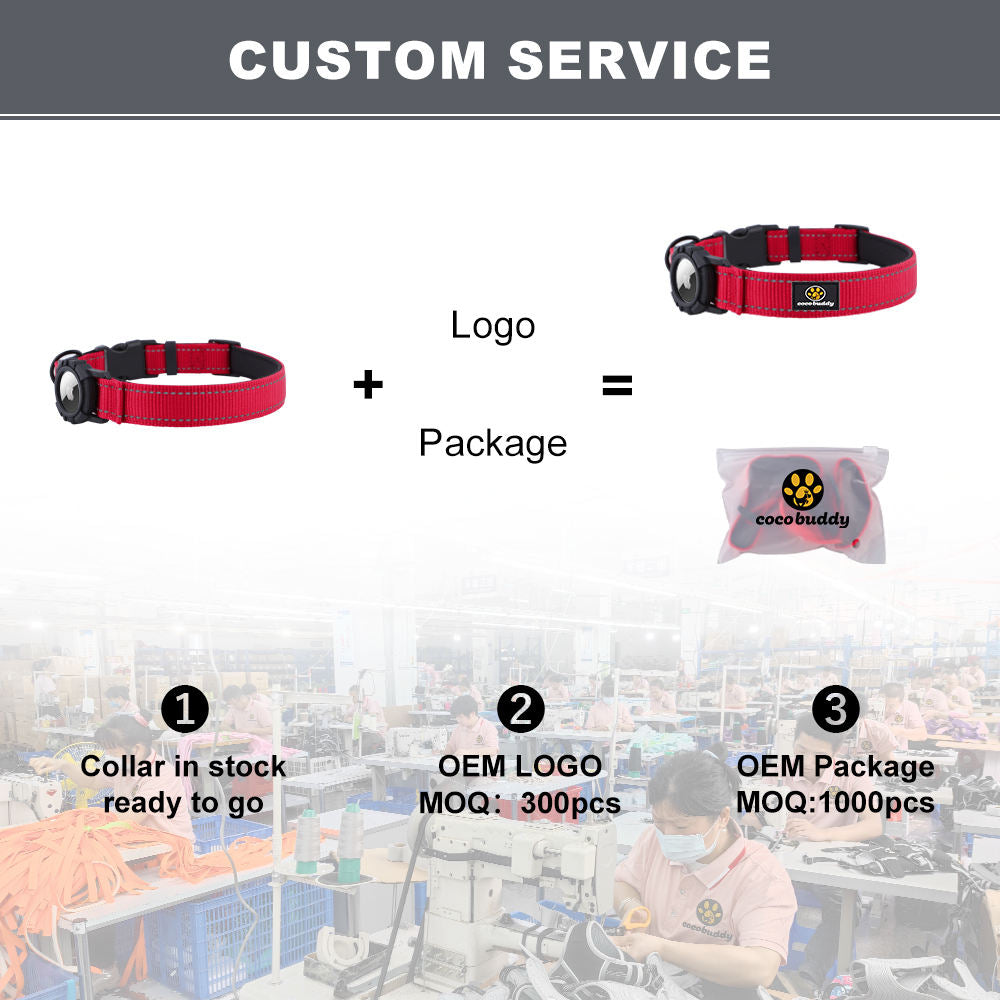 Customized Logo Waterproof Anti-Lost GPS Tracker Air Tag Holder Solid Nylon Pet Dog Collar Silicone Airtag Personalized Dog Cat
No reviews yet