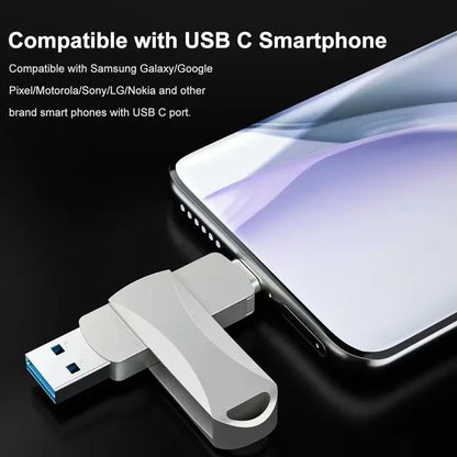 USB 3.0 Flash 128GB Metal Type-C To USB Drive 2-in-1
