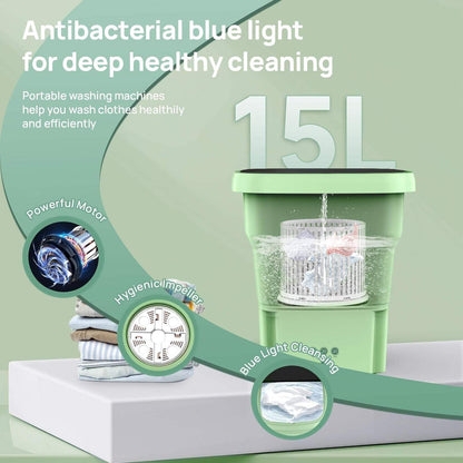 Portable Mini Washing Machine – 15L Foldable Washer