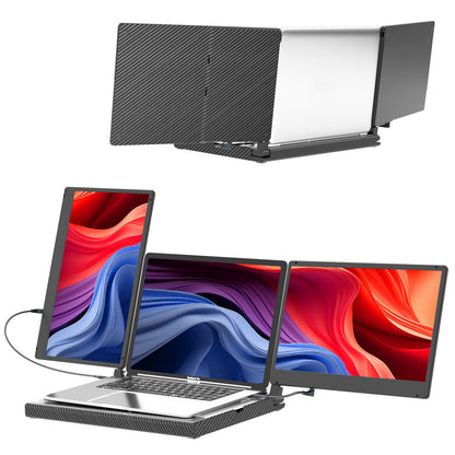 Triple Laptop Monitor Extender | Left Screen 360° Rotating Portable Laptop Display