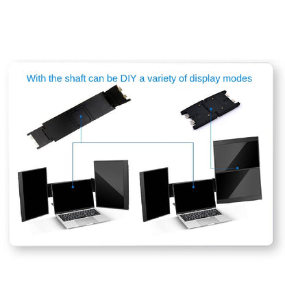 Triple Laptop Monitor Extender | Left Screen 360° Rotating Portable Laptop Display