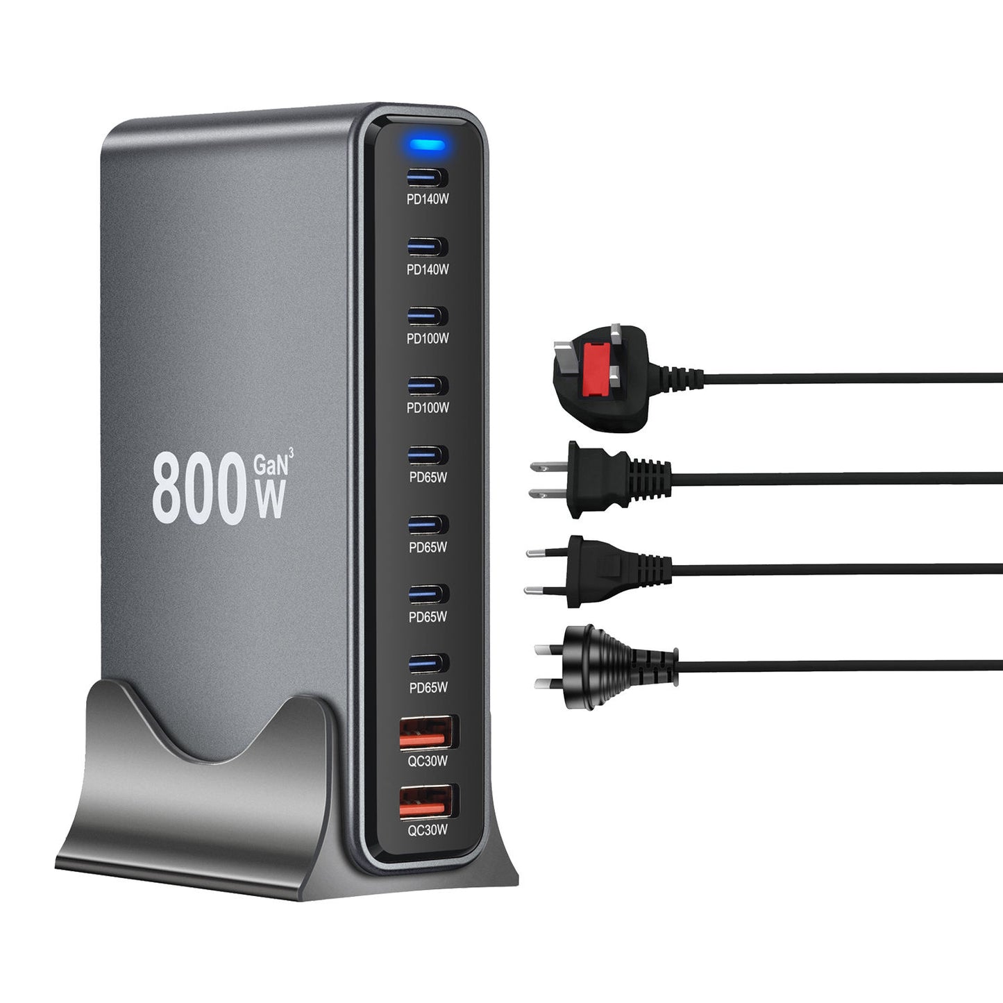800W Ultimate Multiport USB-C Desktop   All-in-1 fast Charging Station