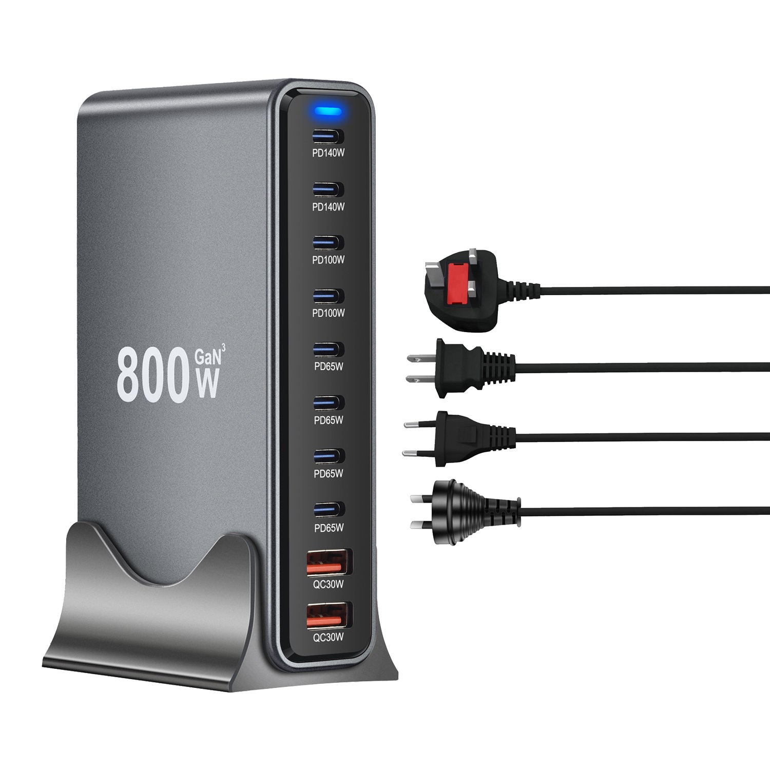800W USB C Charger Block 10-Multiport USB C Charging Station