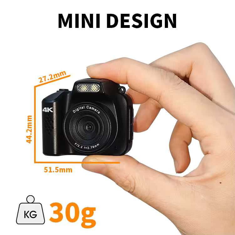 Mini Digital Retro Camera Keychain 4K Small Flash Portable Photo Video Camera for Body Worn Photography Photo Shoot