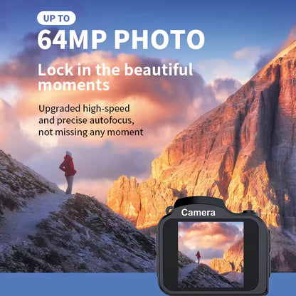 Mini Digital Retro Camera Keychain 4K Small Flash Portable Photo Video Camera for Body Worn Photography Photo Shoot