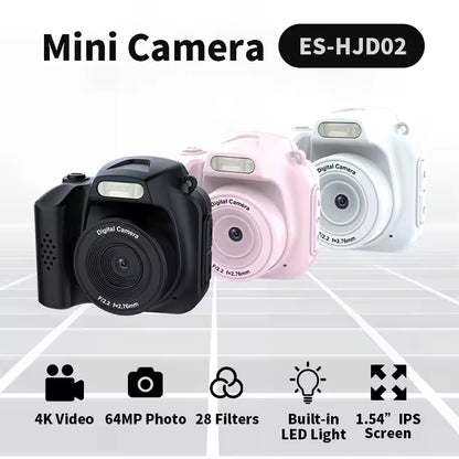 Mini Digital Retro Camera Keychain 4K Small Flash Portable Photo Video Camera for Body Worn Photography Photo Shoot