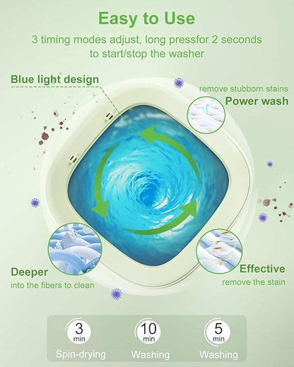 Portable Mini Washing Machine – 15L Foldable Washer