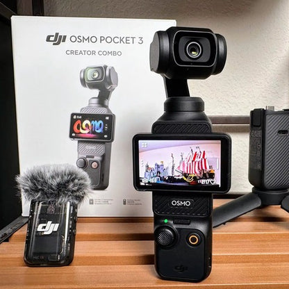 DJI Osmo Pocket 3 Creator Combo — 1″ CMOS Vlogging Camera with 4K/120fps, 3-Axis Stabilization, Fast Focusing & Mic Included
