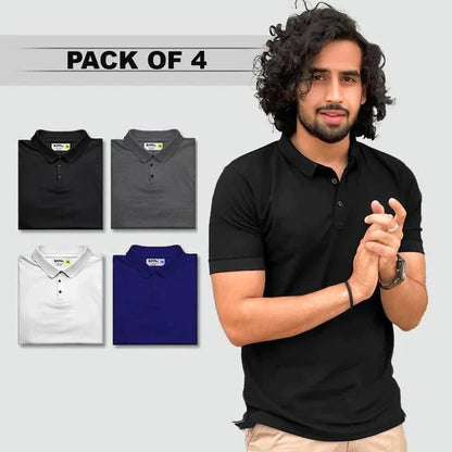 🔥Last Day Sale 60% Off🔥 Men's Polo T-Shirt Pack Of 4-Solid Colors