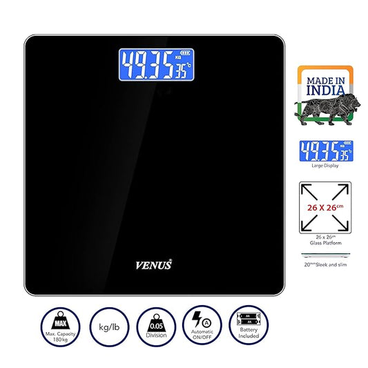 Digital Personal Weight Machine – Upto 180 kg Capacity | Bathroom Scale with 24 Months Warranty