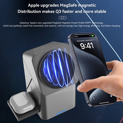 3-in-1 Magnetic Wireless Charging Stand (15W Qi2 Fast Charger)