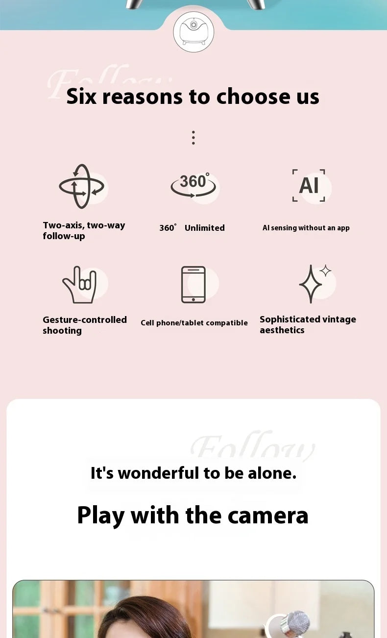 GLAMCOR Star Tracker  AI-Powered Auto Face Tracking & Content Creation Gimbal