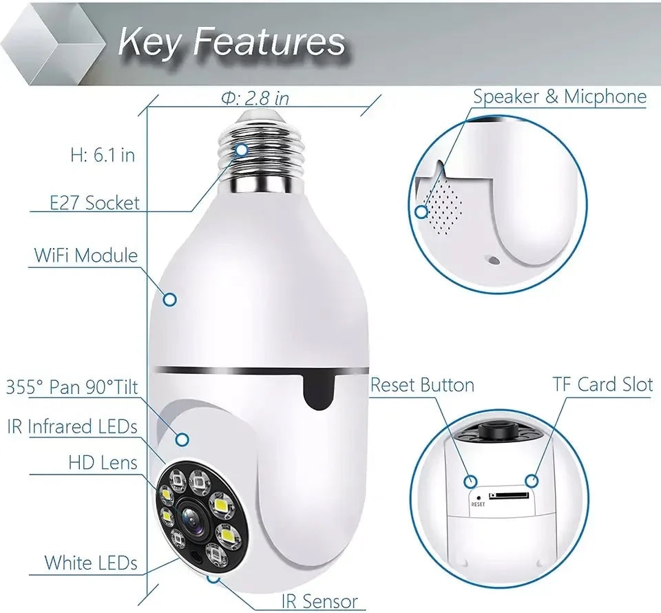 EDSACE WiFi Bulb Security Camera